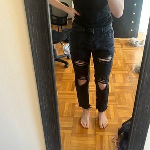 Black ripped jeans
